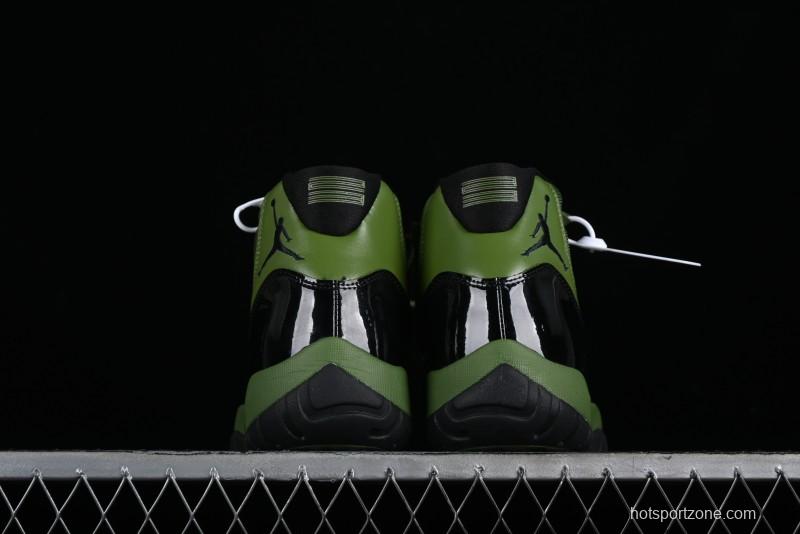 Nike Air Jordan 11 Retro High Top Basketball Shoes in Black Green - CT8012-300