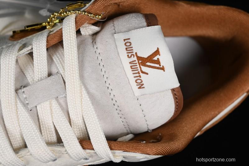 Nike SB Dunk Low LV Collaboration - Chocolate Anniversary High-End Custom Low-Top Casual Skate Shoes - FC1688-133