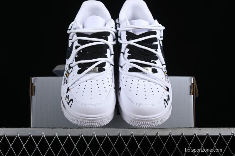 Nike Air Force 1 '07 Low Daisy Print Casual Sneakers with Lace-Up - ZH0316-025