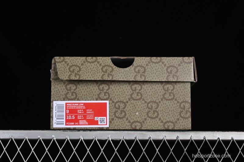 Nike SB Dunk Low Gucci Collaboration - Denim with Light Blue Swoosh Anniversary High-End Custom Low-Top Casual Sneakers - FC1688-141