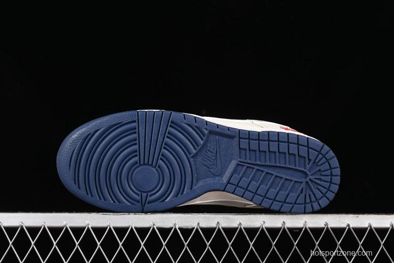 Nike SB Dunk Low Stussy Collaboration - Off White Floral Swoosh Anniversary High-End Custom Low-Top Casual Skate Shoes - XY1688-001