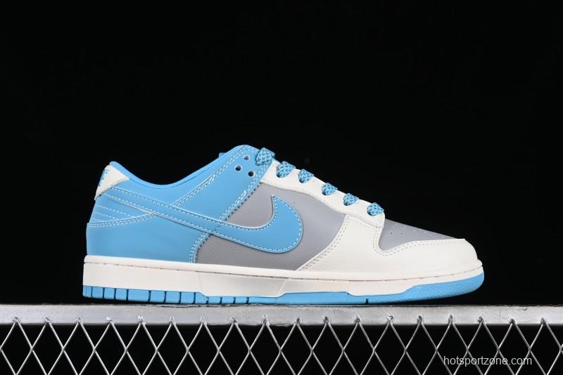 Nike SB Dunk Low BAPE Collaboration - Beige Grey Indigo Anniversary Premium Custom Low-Top Casual Skate Shoes - BB8969-002