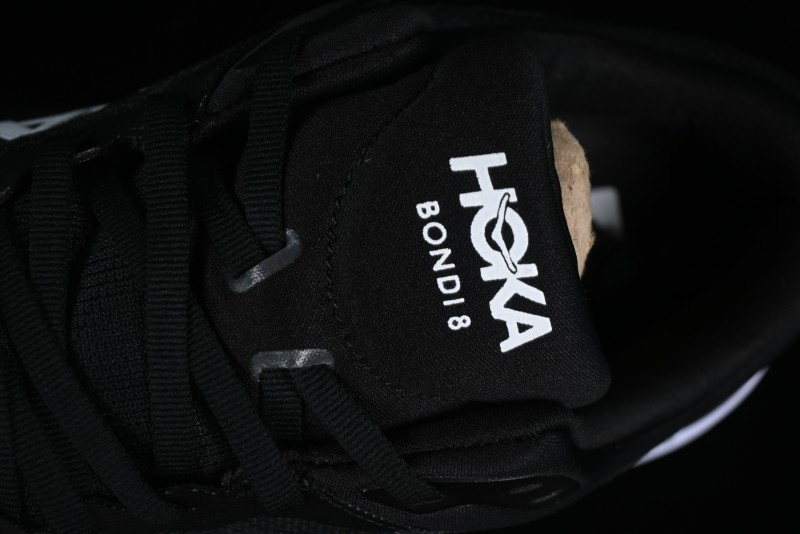 HOKA ONE ONE Bondi 8 Functional Cushioned Running Shoes with Engineered Mesh Upper - 1123202 BWHT