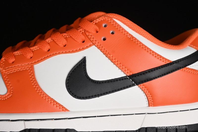 Nike SB Dunk Low Casual Skate Shoes in White, Orange, and Black - DH9765-003
