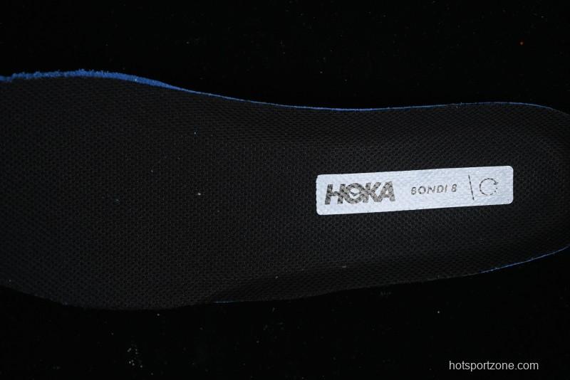 HOKA ONE ONE Bondi 8 Functional Cushioned Running Shoes with Engineered Mesh Upper - 1123202 BBLC