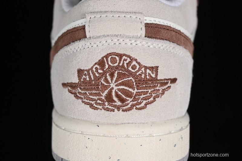 Nike Air Jordan 1 Low Retro Casual Sneakers in Grey Tan - HF1567-200