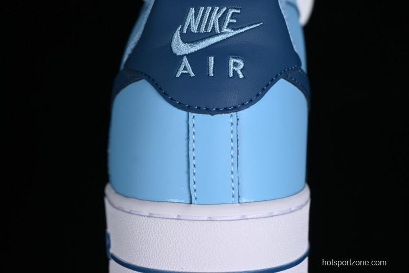 Nike Air Force 1 '07 Low White Blue Color Blocking Casual Sneakers - HF4837-407