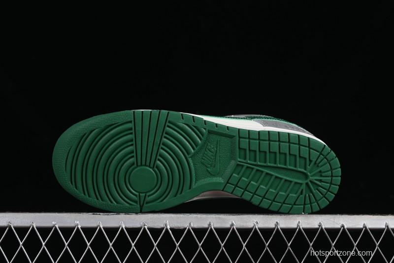 Nike SB Dunk Low Gucci Collaboration - Double G Grey Green Swoosh Anniversary Custom Low-Top Casual Skate Shoes - SF1588-134