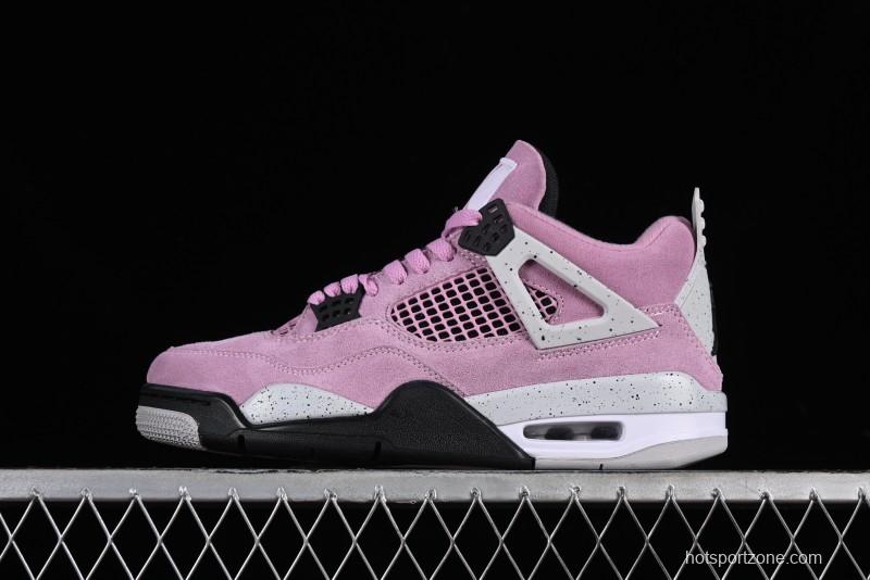 Nike Air Jordan 4 Retro Sneakers in Orchid Pink with Cement Grey Accents - AQ9129-501