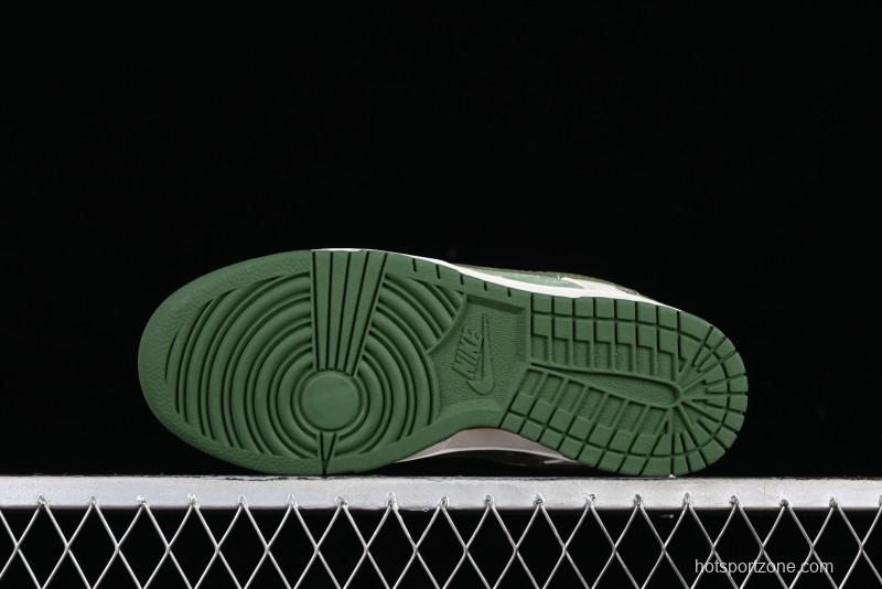 Nike SB Dunk Low Stussy Collaboration - Green Floral Anniversary Custom Low-Top Casual Skate Shoes - CF3688-008