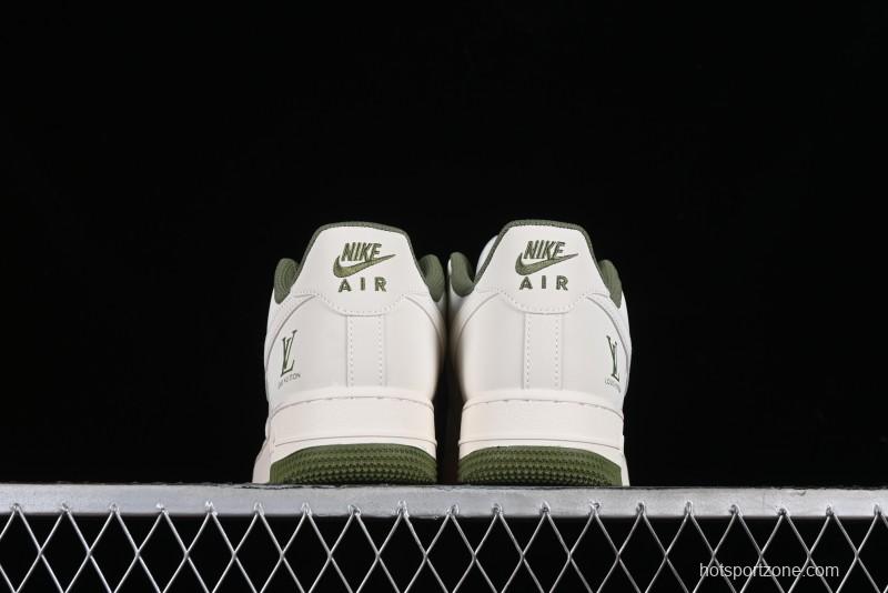 Nike Air Force 1 '07 Low LV Collaboration - Beige Green Double Swoosh Casual Sneakers - XZ6188-003