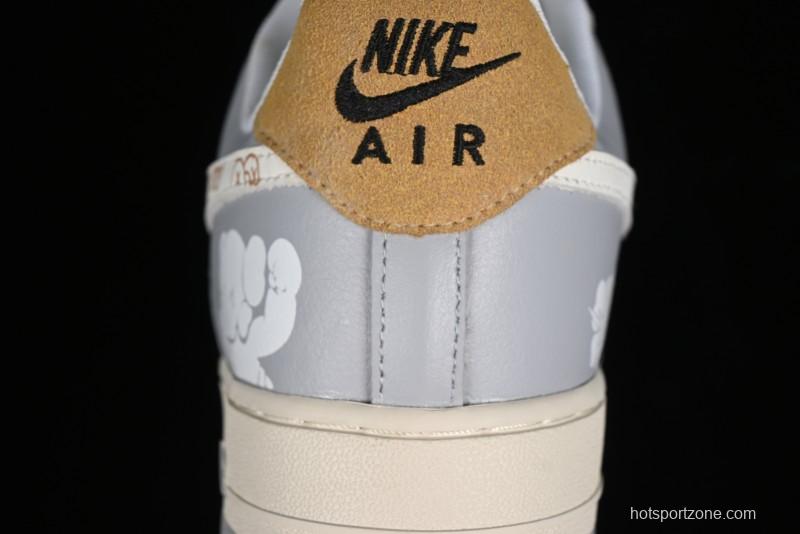 Nike Air Force 1 '07 Low x Kaws Casual Sneakers with Full-Length Air Cushion - CW2288-207