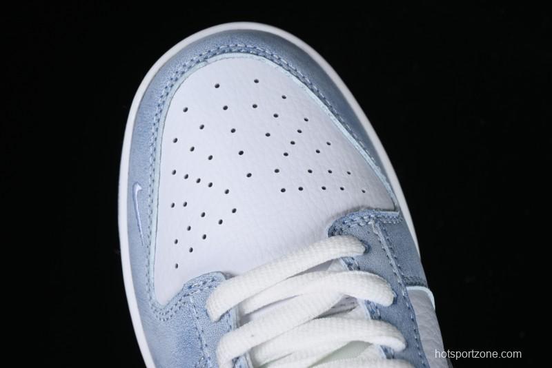Nike SB Dunk Low Supreme Collaboration - Ice Crystal Blue Anniversary High-End Custom Low-Top Casual Skate Shoes - JH8039-939