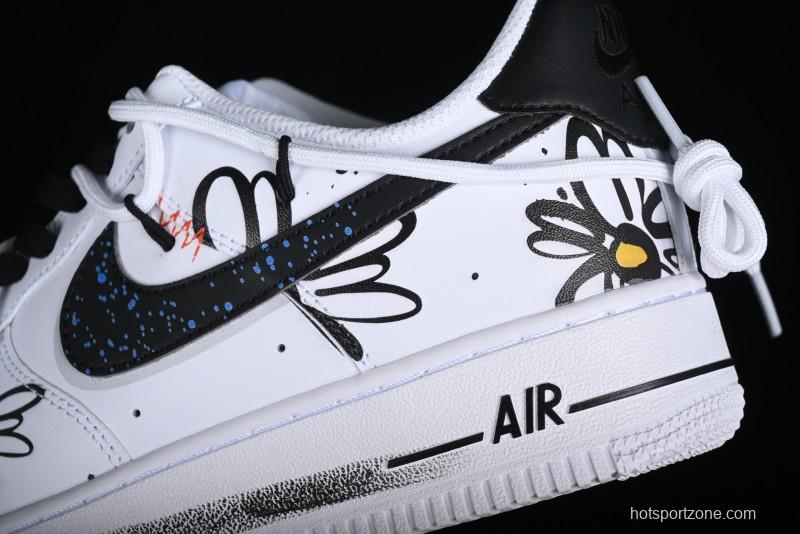 Nike Air Force 1 '07 Low Daisy Print Casual Sneakers with Lace-Up - ZH0316-025