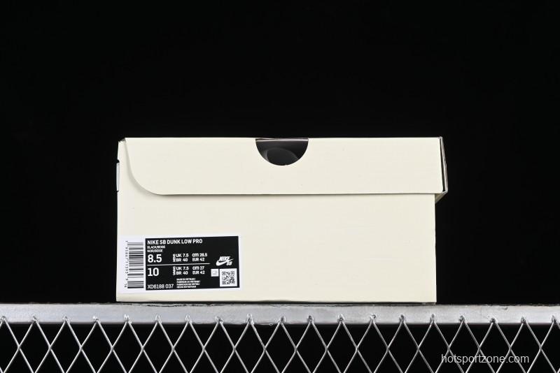 Nike SB Dunk Low BAPE Collaboration - Off-White Black Swoosh Anniversary Custom Low-Top Casual Skate Shoes - XD6188-037