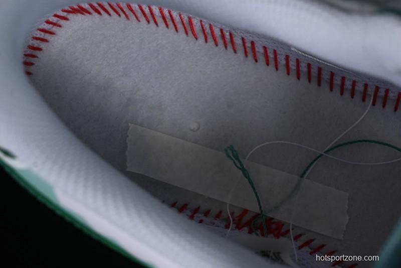 Nike Air Force 1 '07 Low Witch Collaboration Custom Leather Sneakers with Skull and Gradient White-Green Design - CW2288-111