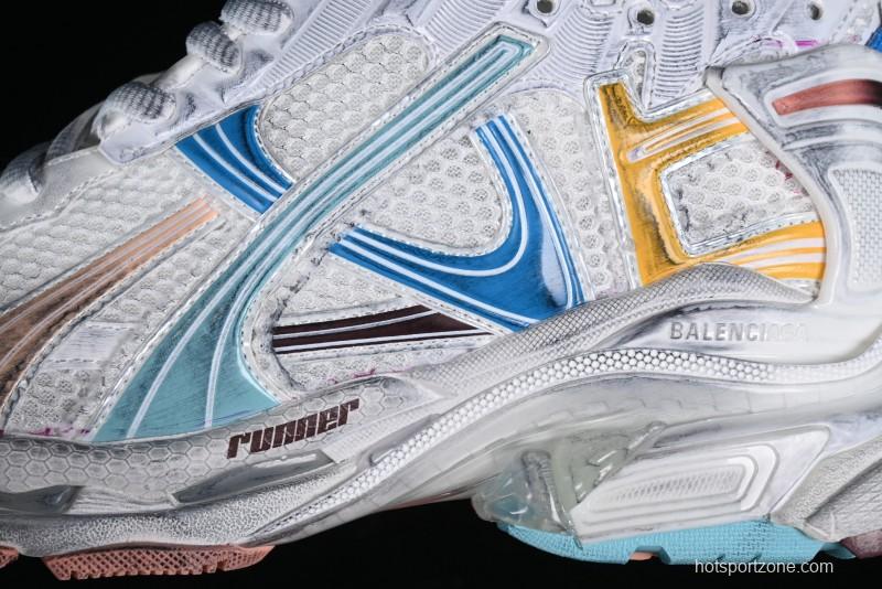Balenciaga Runner Kith Four Color Retro Casual Sneakers - W3RBMU9754