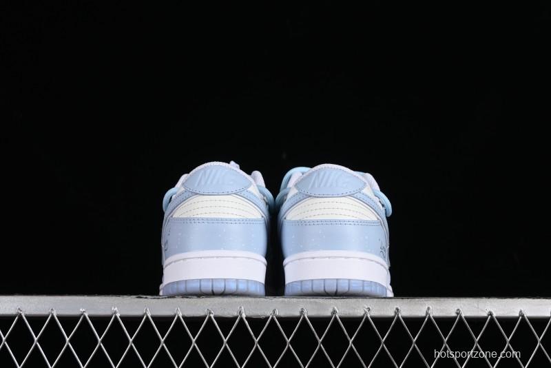 Nike Dunk Low SB Casual Sneakers in Light Blue with Sea Salt Lime Accents - FJ7743-194