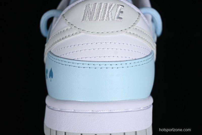 Nike Dunk Low SB Hearts Playing Cards Graffiti North Carolina Blue Casual Skate Shoes - DV0831-101