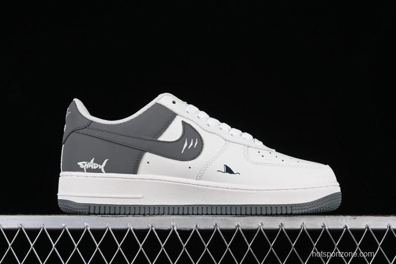 Nike Air Force 1 '07 Low "SHARK" Casual Sneakers with Full-Length Air Cushion - DB3301-220