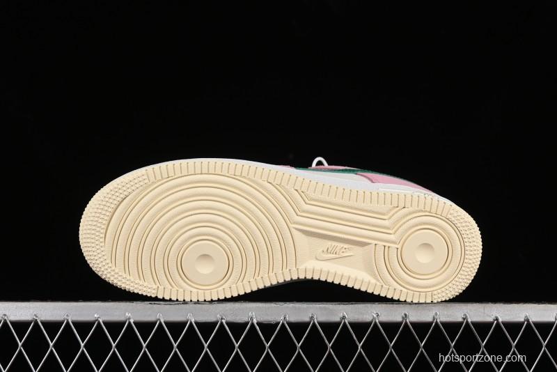Nike Air Force 1 '07 Low Casual Sneakers in White Pink Green - FV9346-100