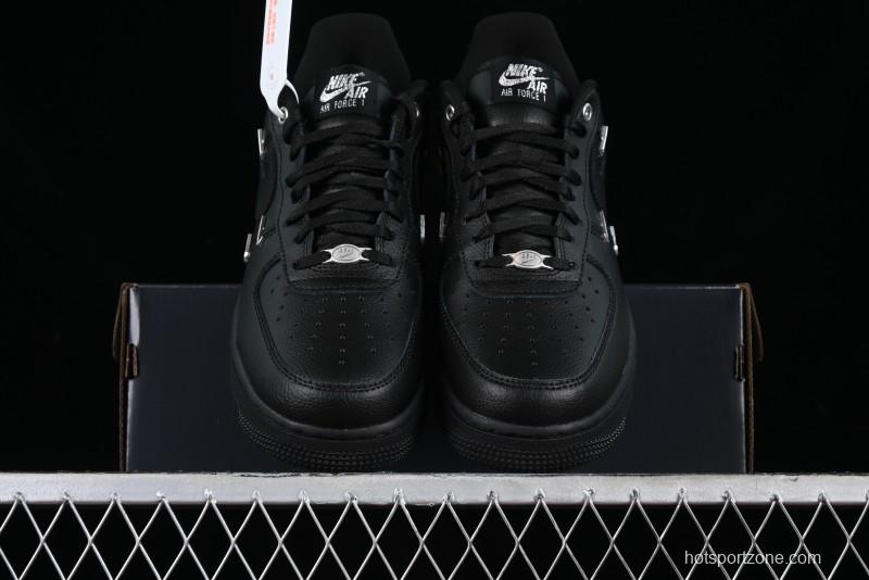 Nike Air Force 1 '07 Low Silver Swoosh Casual Sneakers - HQ1180-001