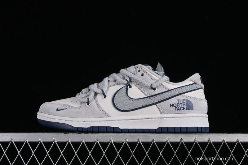 Nike SB Dunk Low The North Face Collaboration - Grey Blue Pig 8 Starry Sky Anniversary High-End Custom Low-Top Casual Skate Shoes - XX2025-311