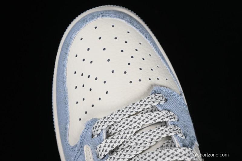 Nike Travis Scott x Fragment Design x Jordan Air Jordan 1 Low OG SP AJ1 LV Peacock Blue Low-top Casual Sneakers - LJ5188-003