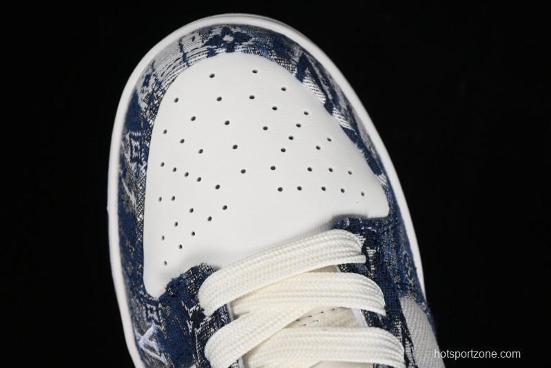 Nike SB Dunk Low LV Collaboration - Camo Mesh Anniversary High-End Custom Low-Top Casual Skate Shoes - JH8040-942