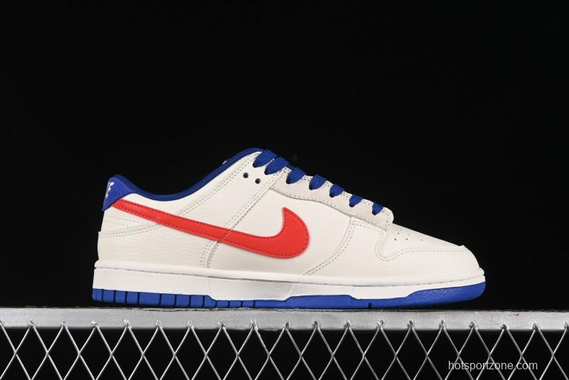 Nike SB Dunk Low Championship Collaboration - Off-White Red Swoosh Anniversary Custom Low-Top Casual Skate Shoes - KK1688-021