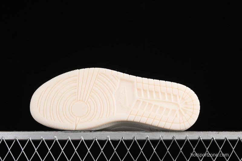 Nike Travis Scott x Fragment Design x Air Jordan 1 Low OG SP AJ1 Supreme Collaboration - Classic Off-White Low-Top Lifestyle Sneakers - XY2688-104