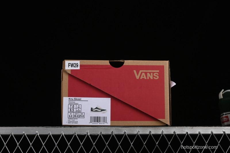 Vans Knu-Skool High Street American Retro Canvas Skate Shoes in Black Green - VN000CSQW3Z
