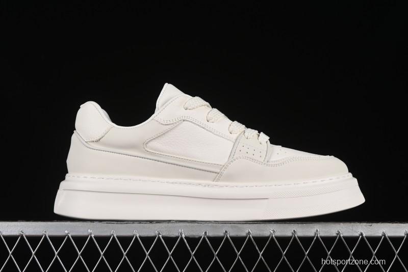 ECCO 2024 New Fashion Simple Versatile Genuine Leather White Sneakers - 61881301002