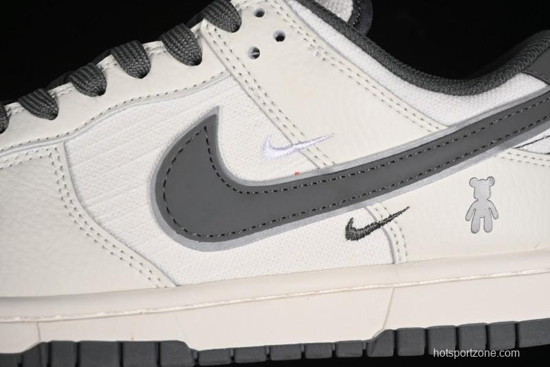 Nike SB Dunk Low Violent Bear Collaboration - Woven Grey Check Anniversary Custom Low-Top Casual Sneakers - KK1888-004