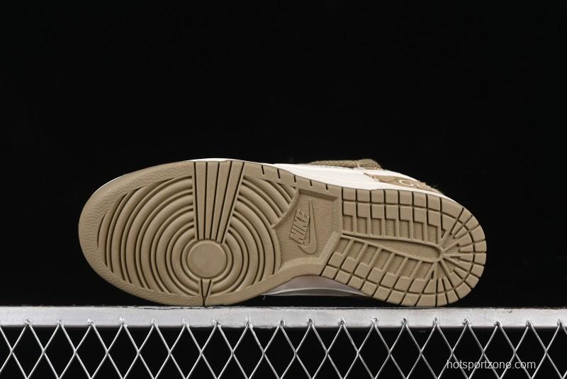 Nike SB Dunk Low Gucci Collaboration - Yellow Denim with Subtle Pattern and White Swoosh Anniversary High-End Custom Low-Top Casual Sneakers - SJ2068-273