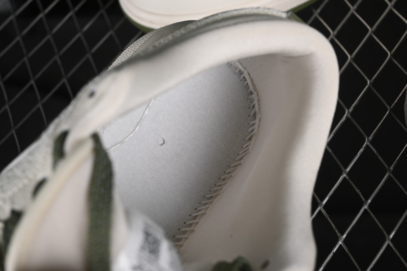 Nike Air Jordan 1 Low AJ1 Gucci Collaboration - Beige Green Knit High-End Custom Retro Basketball Shoes - DM5688-103