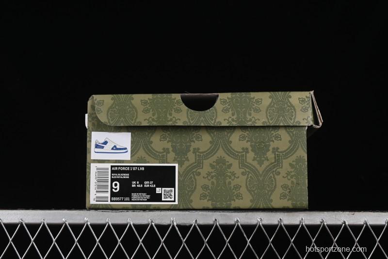 Nike Air Force 1 '07 Low Gucci Collaboration - Blue Floral Print Casual Sneakers - BB9577-101