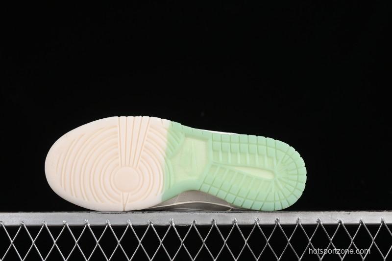 Nike SB Dunk Low Stussy Collaboration - Cream Apple Green Anniversary Custom Low-Top Casual Skate Shoes - XY1688-006