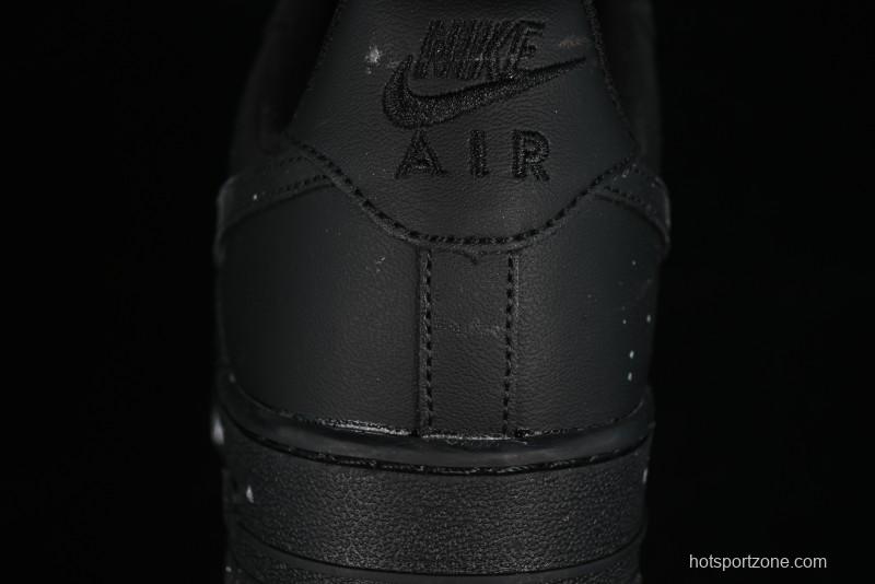 Nike Air Force 1 '07 Low Graffiti Black Silver Anime Hand-Painted Casual Sneakers - CW2288-012
