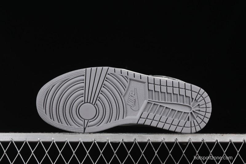 Nike Air Jordan 1 Low AJ1 The North Face Collaboration - Rock Gray High-End Custom Retro Basketball Shoes DC2024-023