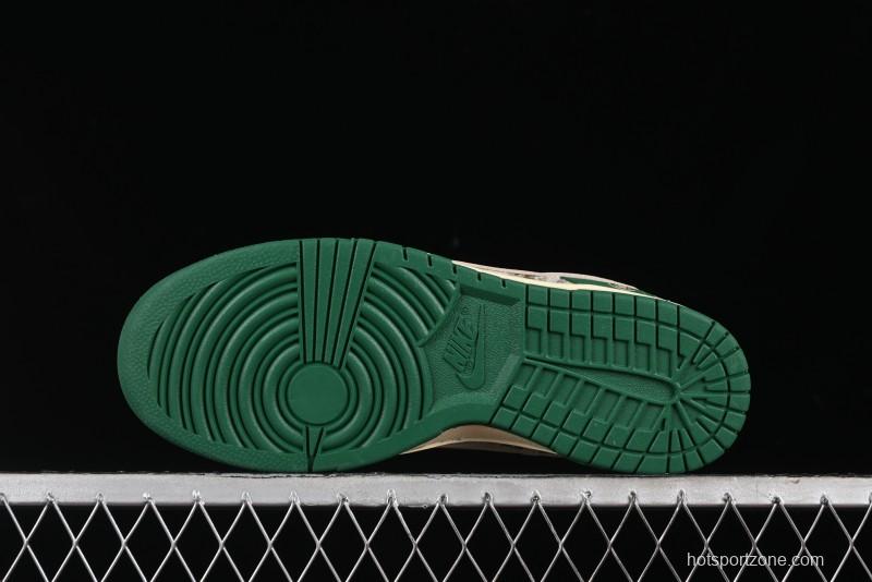 Nike SB Dunk Low Edison Chen Collaboration - Beige Brown Green Knit Anniversary High-End Custom Low-Top Casual Skate Shoes - XB3802-355