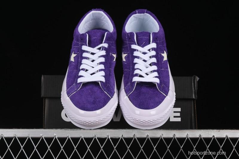 Converse One Star Retro Low-Top Skate Shoes in Purple Suede - 171586C