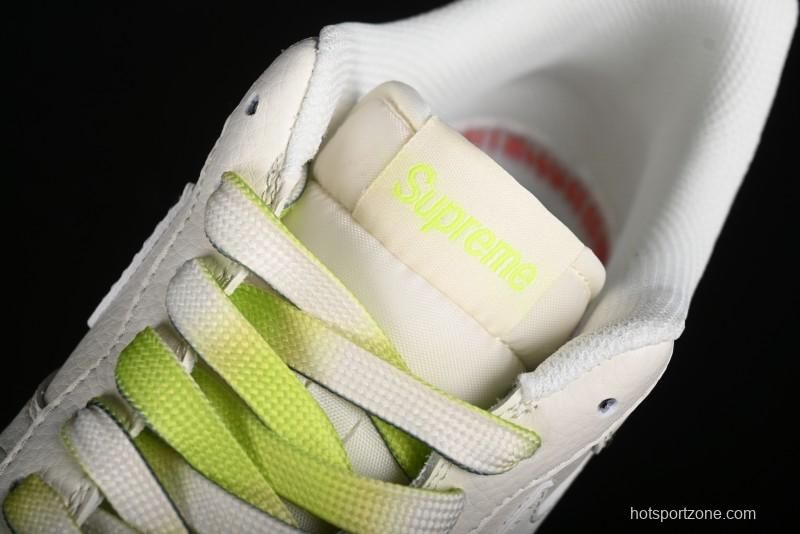 Nike Air Force 1 '07 Low Supreme Casual Sneakers in White-Fluorescent Green - BB7577-219