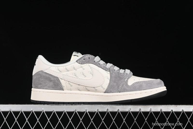 Nike Travis Scott x Fragment Design x Air Jordan 1 Low OG SP AJ1 Retro Sneakers - XY2688-124