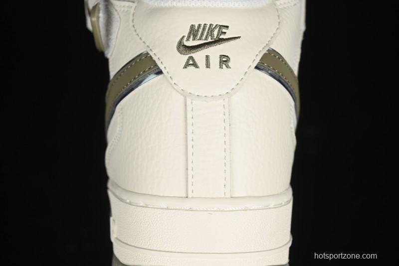 Nike Air Force 1 '07 Mid Military Green Dual-Color Sole Starlight Retro Sneakers - XL0236-231