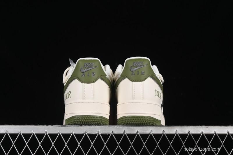 Nike Air Force 1 '07 Low Dior Collaboration - White Green Drawstring Casual Sneakers - SJ1198-200