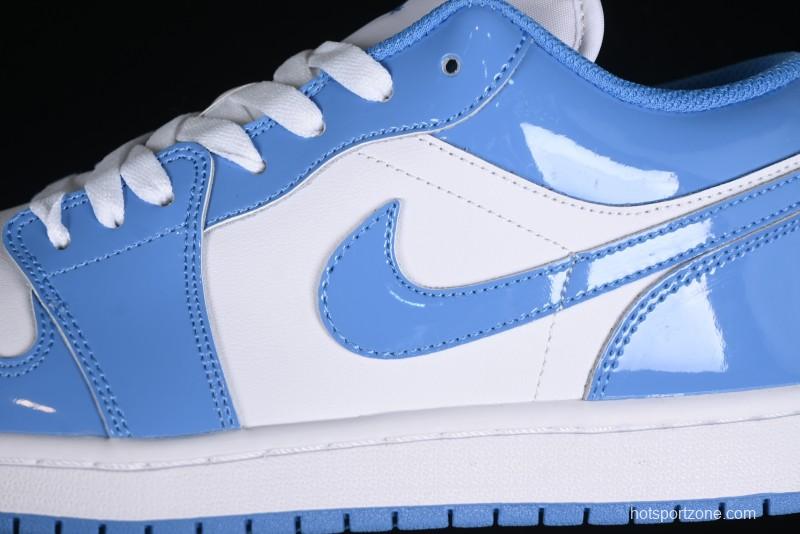 Nike Air Jordan 1 Low AJ1 Patent Blue Casual Sneakers - FZ2138-114
