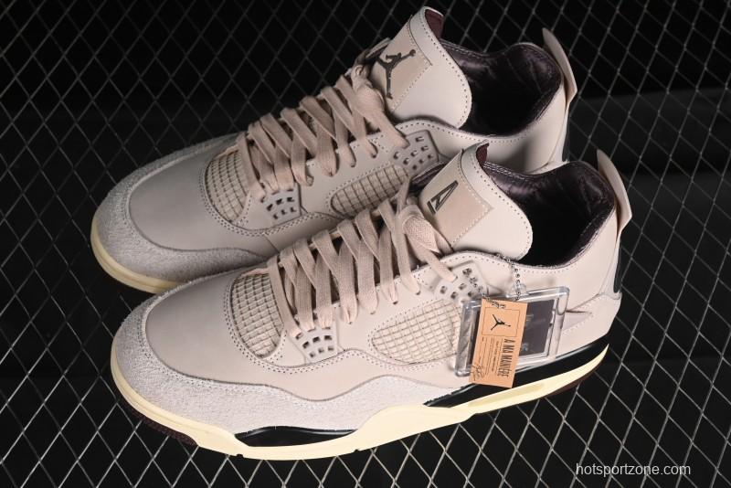 Nike A Ma Maniere x Air Jordan 4 Retro "Fossil Stone" Sneakers - FZ4810-200
