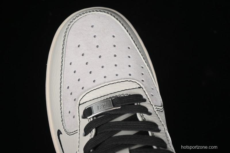 Nike Air Force 1 '07 Low Supreme Collaboration - Beige Grey Pigskin Low-Top Casual Sneakers - XZ6188-018