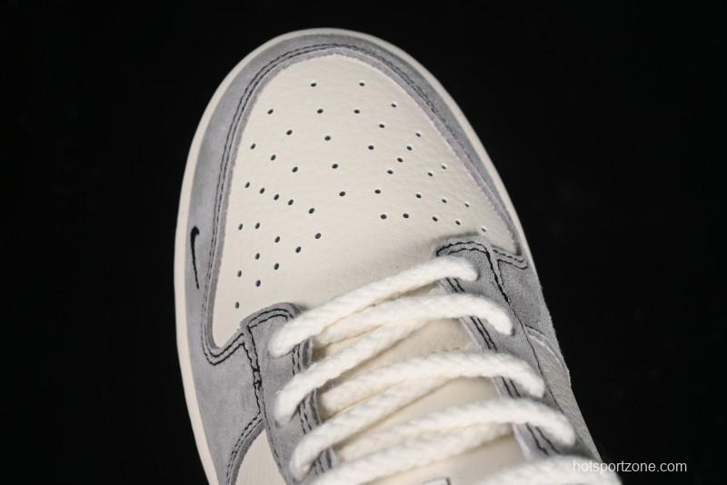 Nike SB Dunk Low KAWS Series - Grey White Black Swoosh Anniversary High-End Custom Low-Top Casual Skate Shoes - MM1089-015